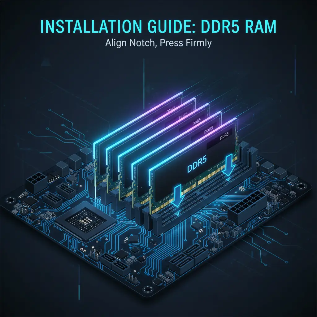 DDR4 and DDR5 RAM modules for motherboard builds