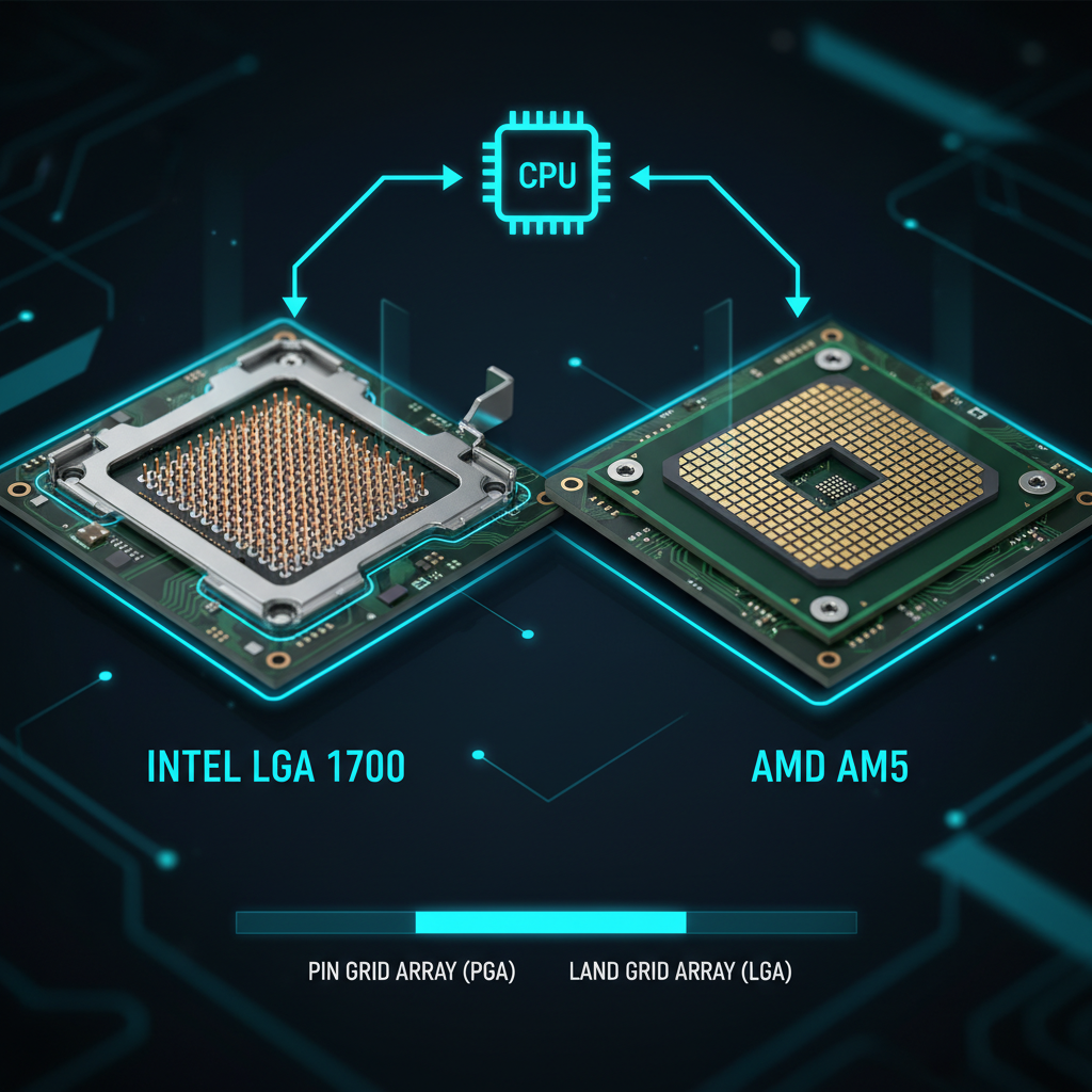 CPU socket comparison - Intel LGA 1700 and AMD AM5